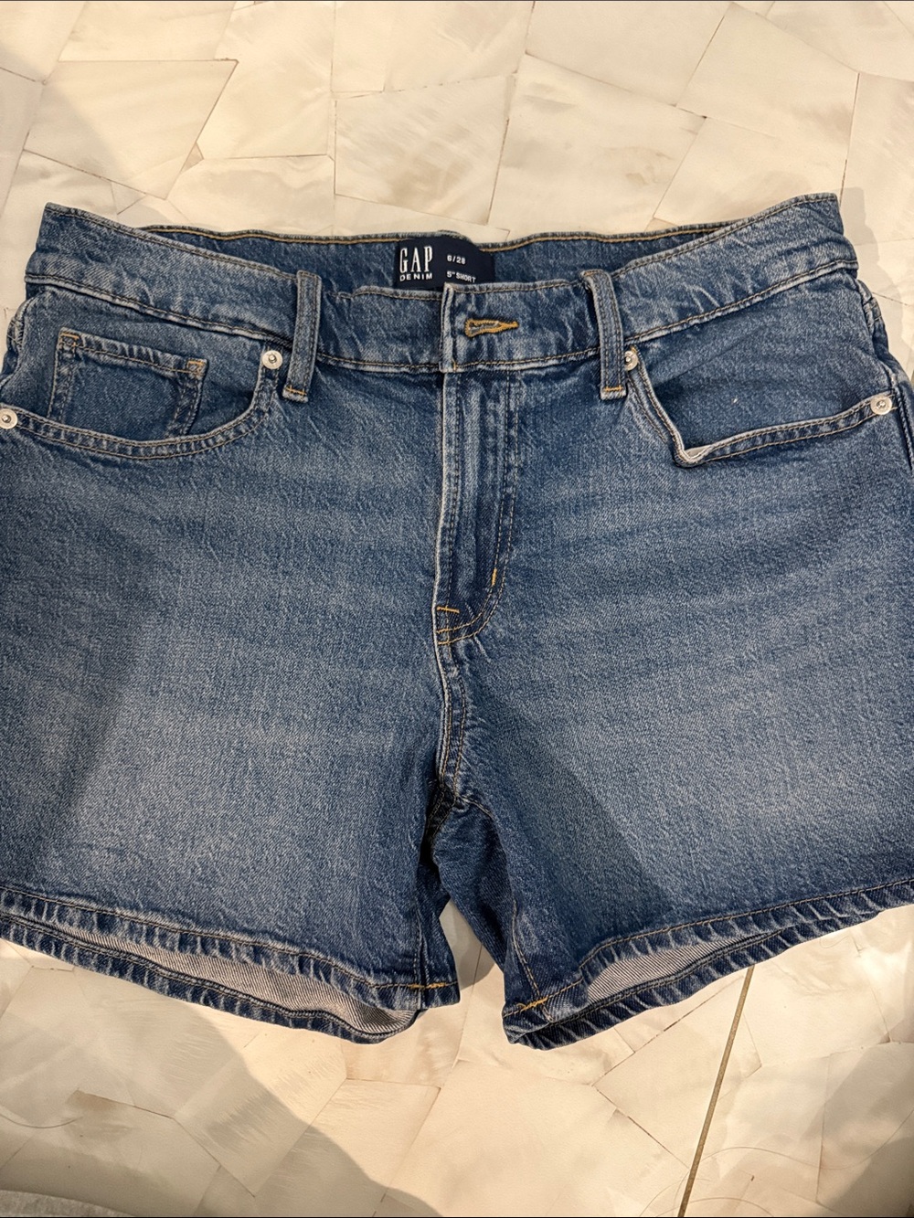 GAP Classic Midwash Blue Denim Jean Shorts